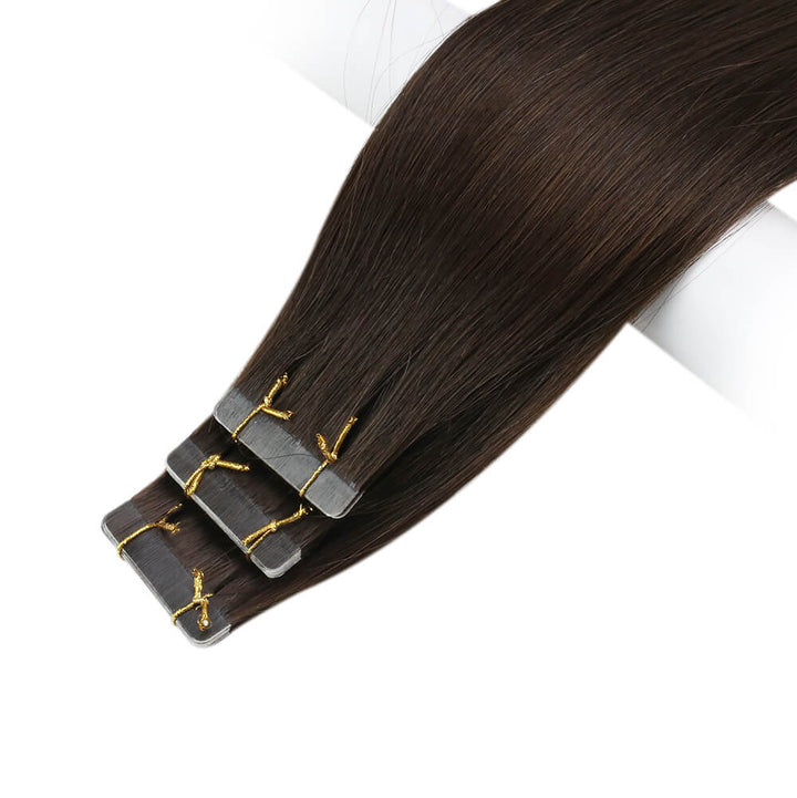 darkest brown hair extensions for women virgin tape ins