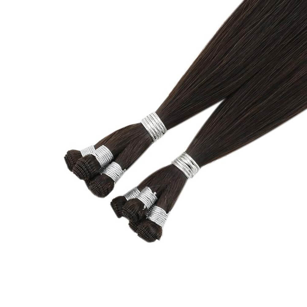 darkest brown hair extensions handmade weft