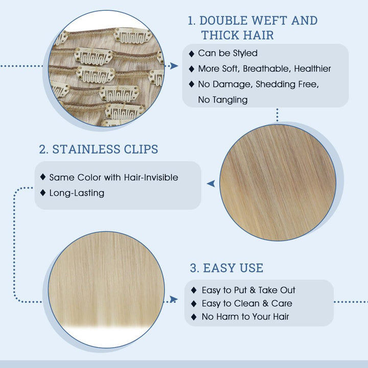100g clip in human hair extensions