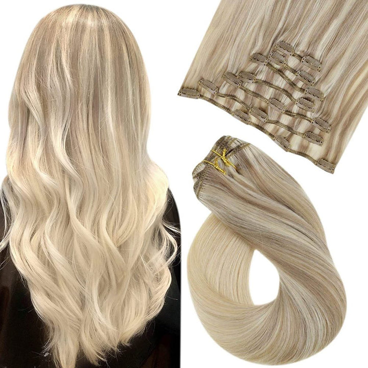 clip in hair extensions balayage