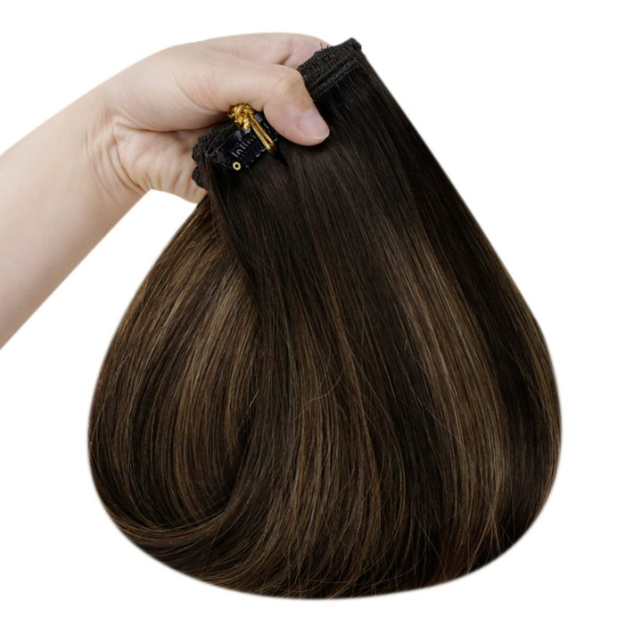 balayage seamless clip in human hair extensions