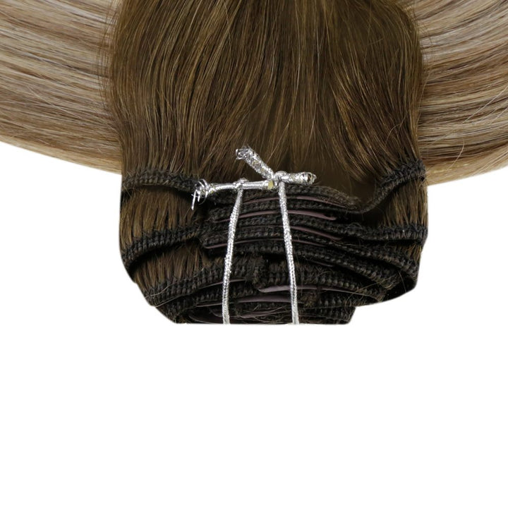 seamless clip in human hair extensions