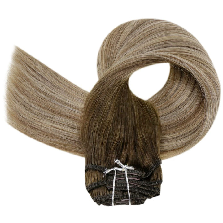 100% real hair clip in extensions
