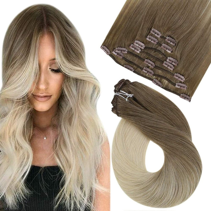 ombre clip in extensions human hair