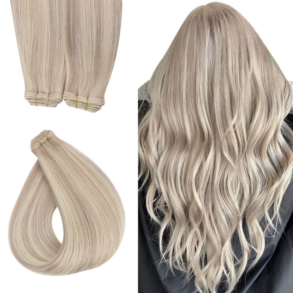 hair bundles real hair flat silk weft flat strand extensions invisible weft hair extensions human hair wefts