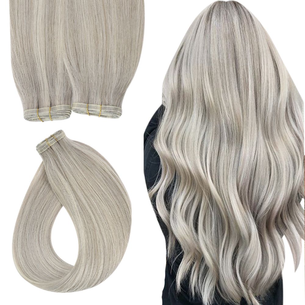 Flat Silk Weft Hair Extensions 20 inch hair extensions virgin hair bundles types of hair extensions straight hair extensions