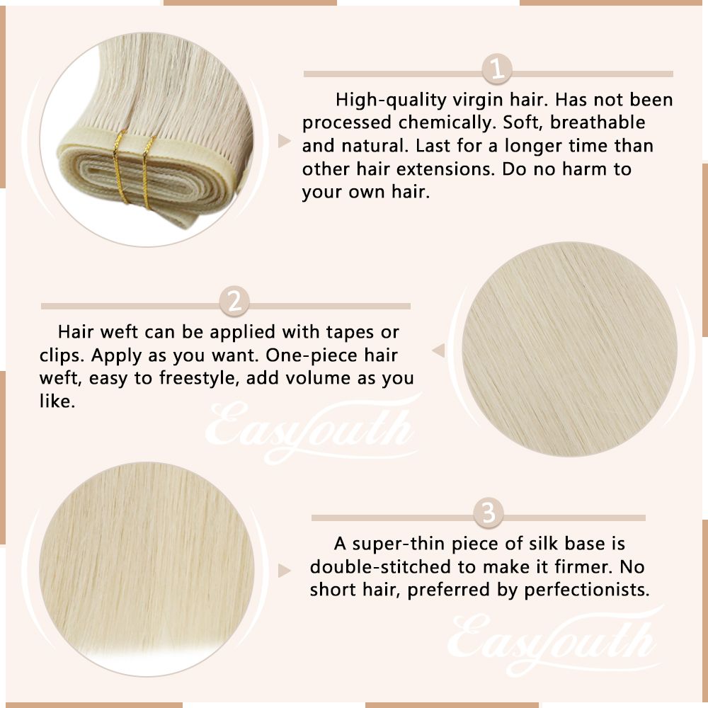 flat silk weft hair extensions