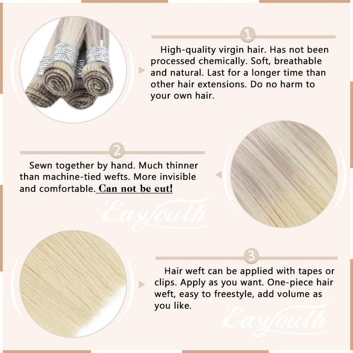 hand tied weft human hair extensions
