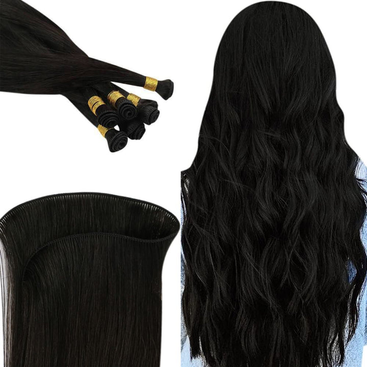 handtied hair weft off black invisible weft hair extensions Weft hair extensions human hair weft extensions wholesale