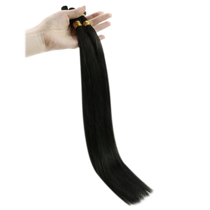 handtied hair weft extensions black