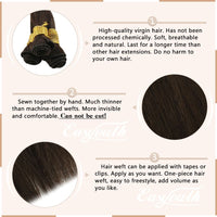 hand sewn weft extensions dark brown