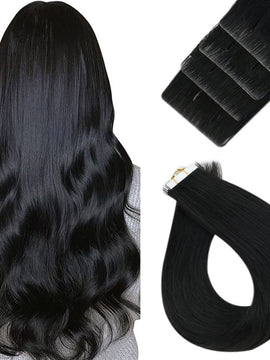 Black Tape in Extensions Best Tape in Extensions Virgin Injection Human Hair Tape Extensions #1
