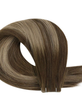 Tape Hair Extensions Virgin Human Hair Injection Seamless Easyouth 100 Real Human Hair#4/27/4