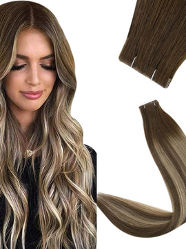 Tape Hair Extensions Virgin Human Hair Injection Seamless Easyouth 100 Real Human Hair#4/27/4