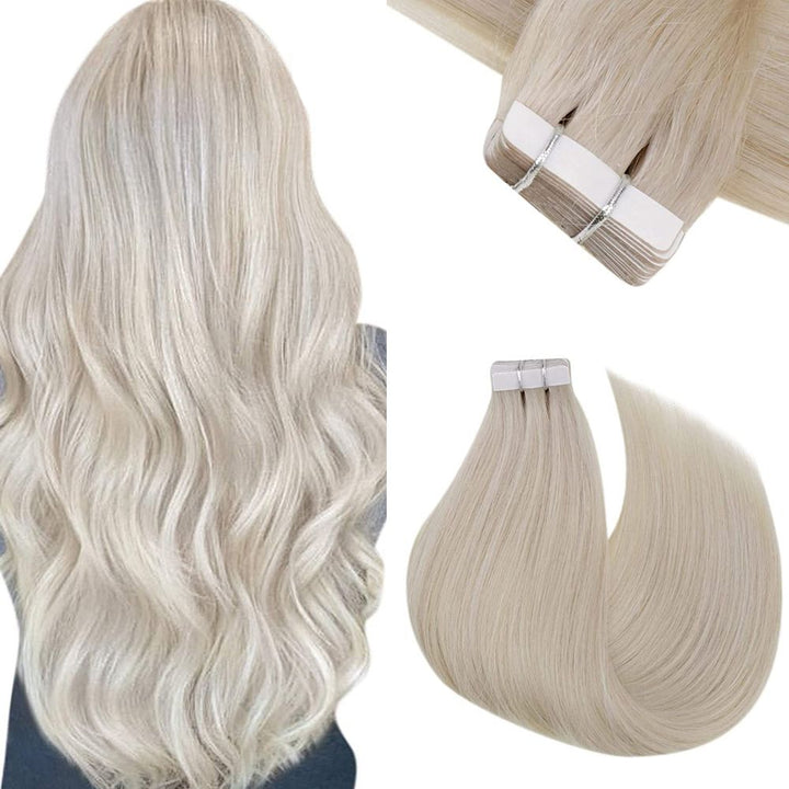Ice Blonde tape in hair  extensions