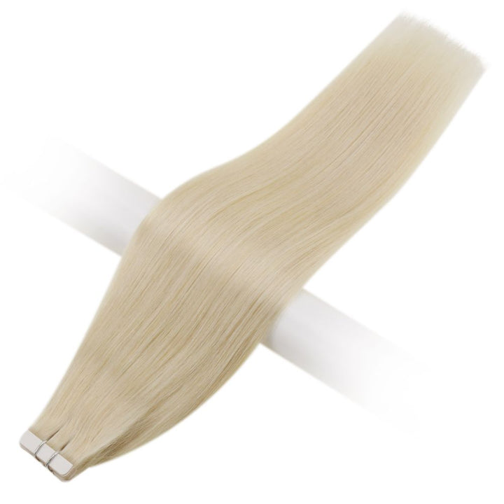 Tape in Hair Extensions Remy Human Hair Platinum Blonde