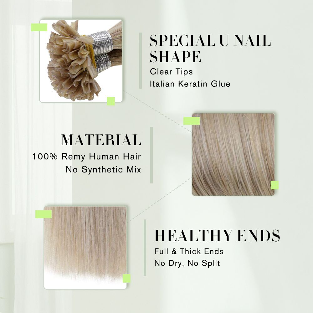 pre bonded nail tip hair extensions
