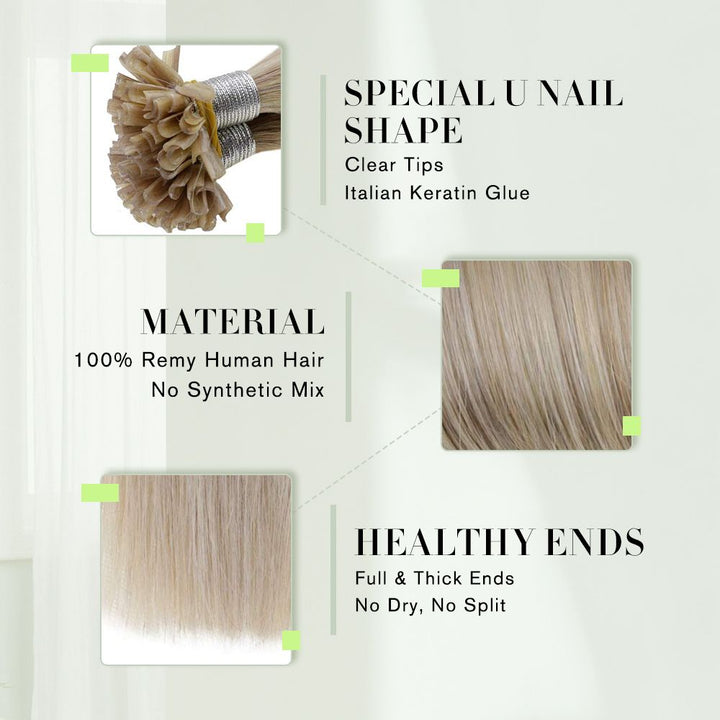 pre bonded nail tip hair extensions