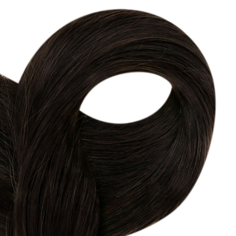 [Final Sale]U Tip Hair Extensions Remy Human Hair Darkest Brown #2