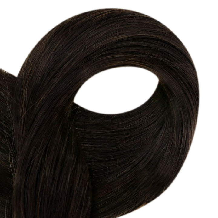[Final Sale]U Tip Hair Extensions Remy Human Hair Darkest Brown #2