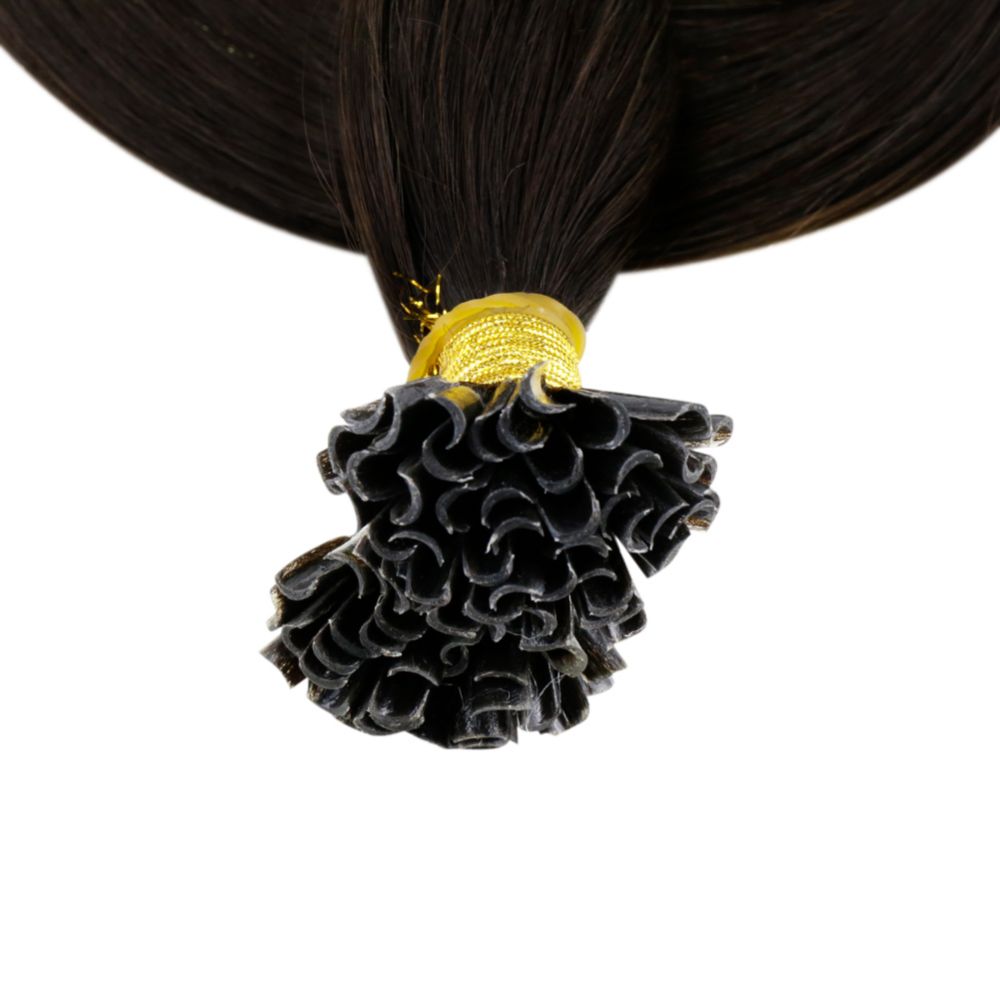 [Final Sale]U Tip Hair Extensions Remy Human Hair Darkest Brown #2