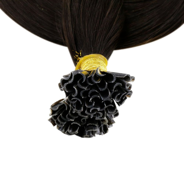 [Final Sale]U Tip Hair Extensions Remy Human Hair Darkest Brown #2
