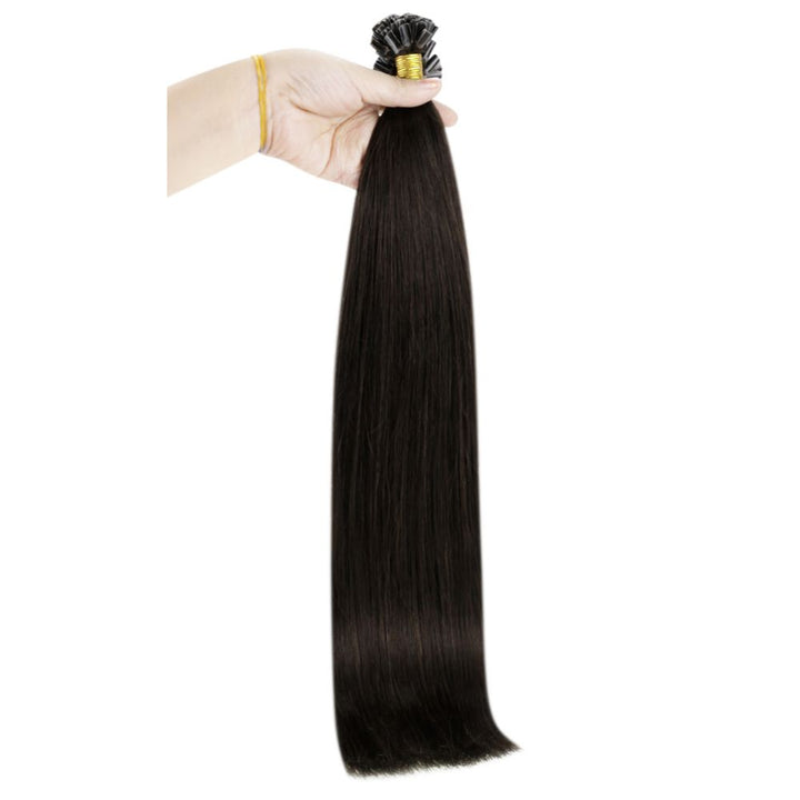 [Final Sale]U Tip Hair Extensions Remy Human Hair Darkest Brown #2