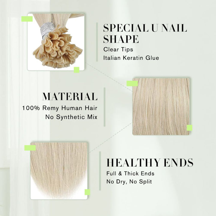 pre bonded nail hair extensions