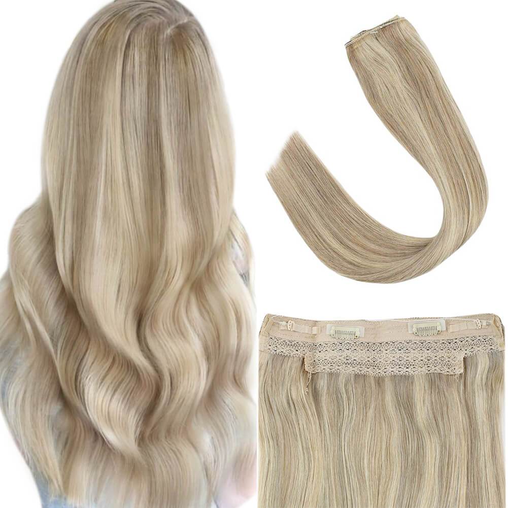 halo hair extensions real human hair blonde highlights