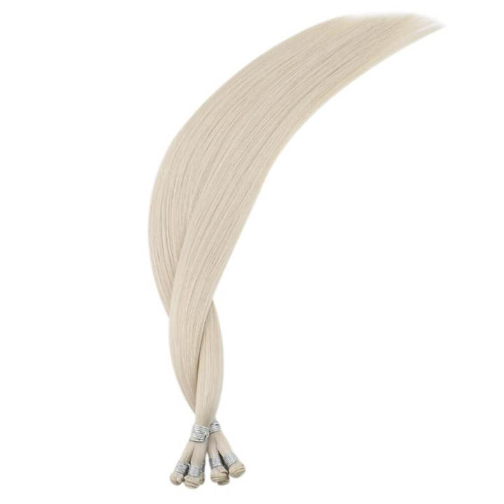 ice blonde hair extensions handmade weft