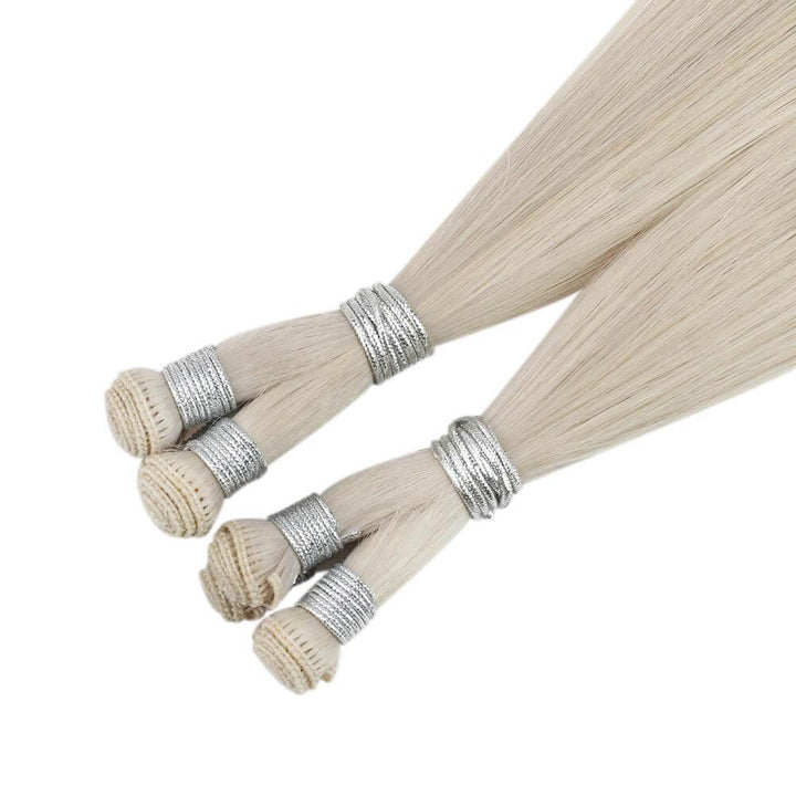 ice blonde hair extensions handtied weft