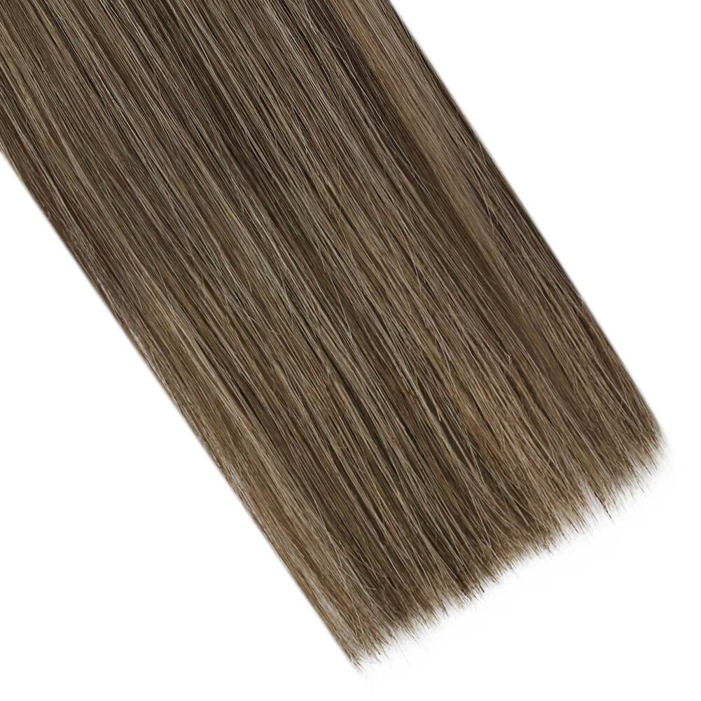 medium brown hair extensions hand-tied weft premium virgin hair