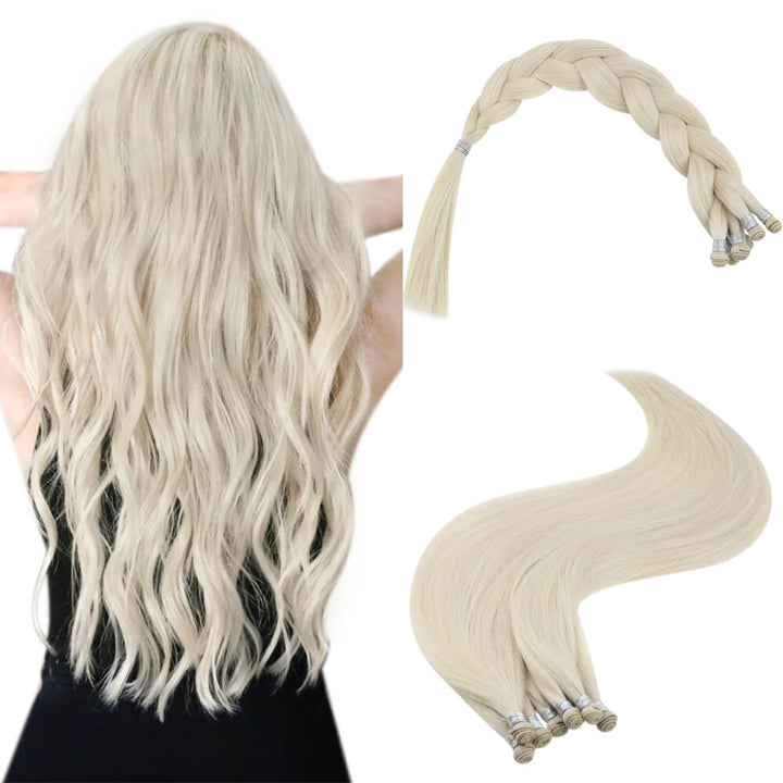 platinum blonde hair extensions handmade weft