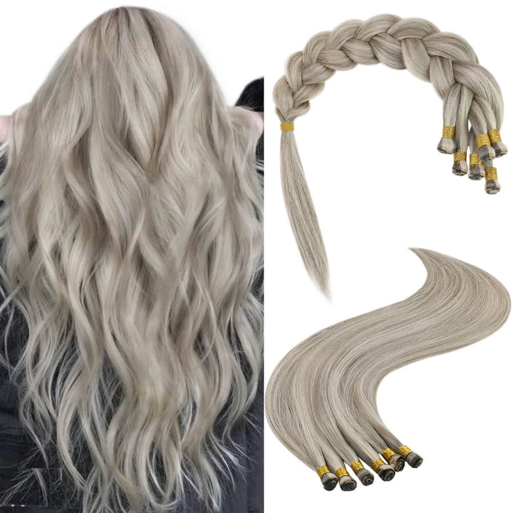 platinum blonde highlight handtied hair weft P19a/60