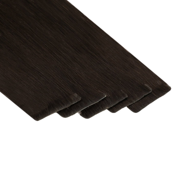 seamless injection tape in hair extensions brown