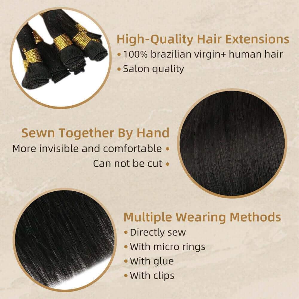 sew in hair extensions on short hair